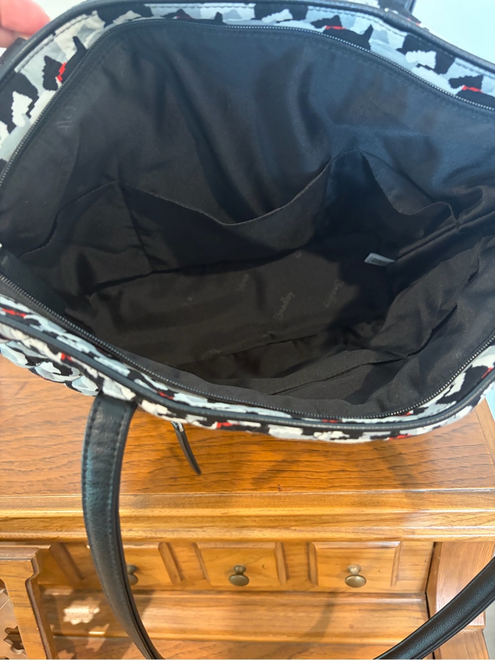 Vera Bradley Quilted Scottie Tote - Black, White & Red - Picture 7 of 9
